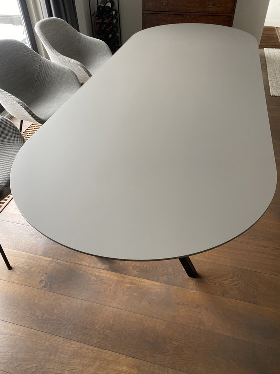 Image 1 of Studio Henk platovale eettafel, avec Fenix taupe, gris clair, 260x100
