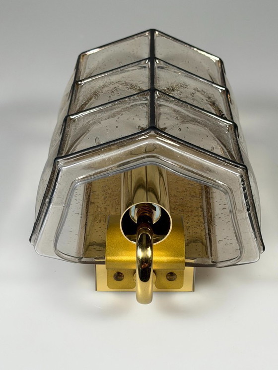 Image 1 of Lámpara de pared de los años 60/70, Glassworks Limburg, Alemania, vidrio y metal.