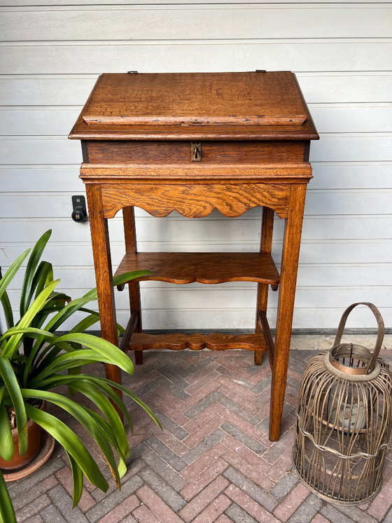 Image 1 of Antique Oak Secretary with Original Key (ca. 1900-1925)