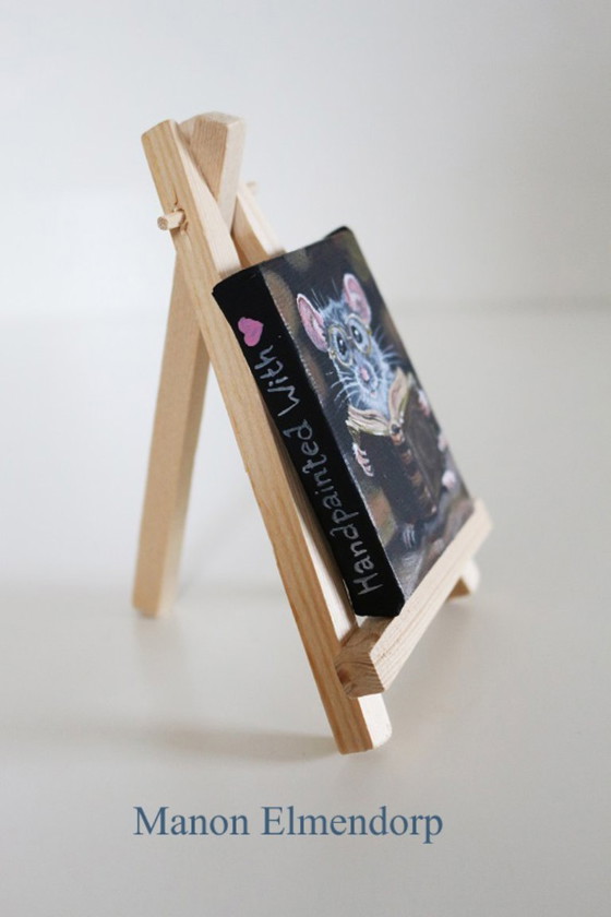 Image 1 of Hand-painted Painting Mouse "The Book of Spells"