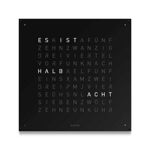 Qlocktwo Classic (DE) original front panel Black Pepper