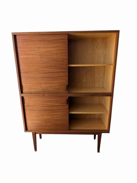 Image 1 of Vintage teakhouten highboard, jaren '60-'70