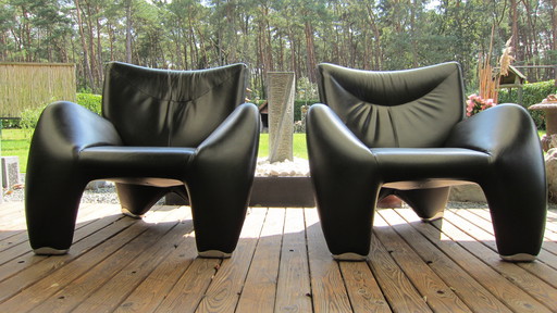 2x Leolux Echnaton armchair