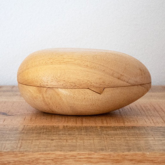 Image 1 of Light wooden box in the shape of an egg: modern design