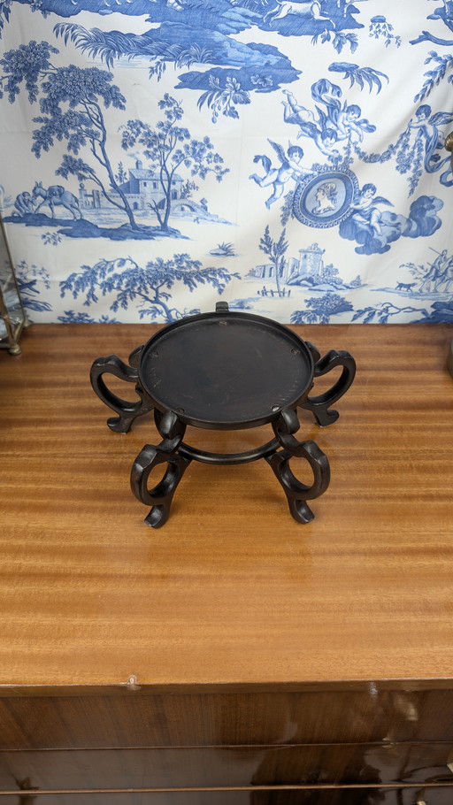 Ancien Support ou Socle de pot en Bronze de Chine style Art Nouveau milieu XXème