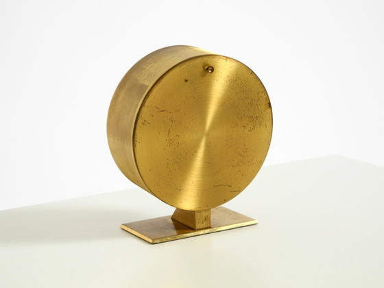 Zeldzame originele ronde messing tafelklok uit de jaren 60 van Schatz Duitsland – Klokken, Brass (photo 16 of 20)