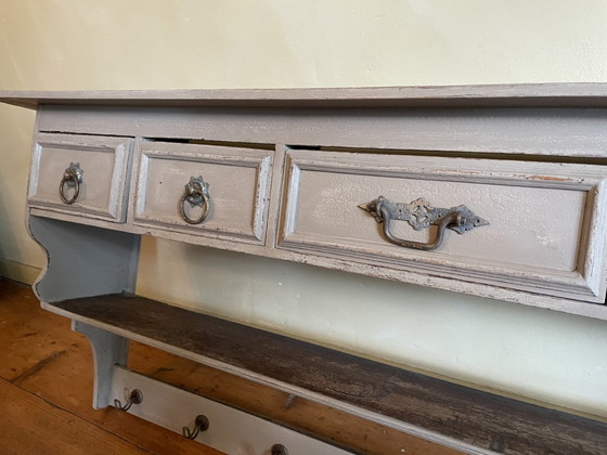 Image 1 of Grande scaffale da parete, scaffale da cucina con ciotole, stile antico francese