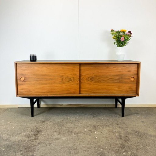 Sideboard by Lothar Wegner, walnut with black formica top, 1960s