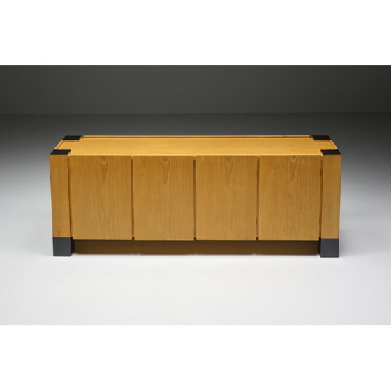 Image 1 of Vintage black painted wood sideboard by Renato Toso and Robertà Pamio, Italy 1920