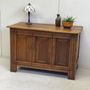 Antique flap cabinet chest TV cabinet storage oak wood