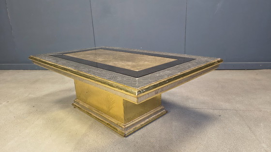 Image 1 of Gony Nava etched brass coffee table, 1970s