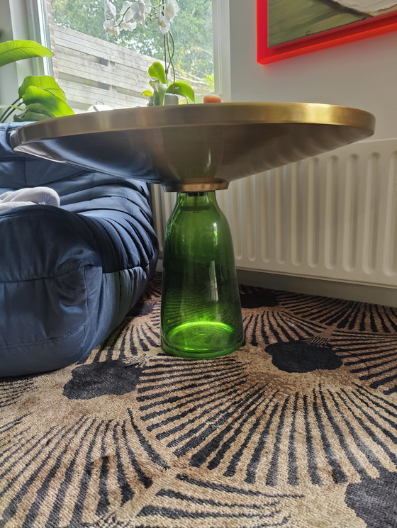 Image 1 of Salontafel Graham Bell lookalike - Glas Zwart/Groen/Goud 