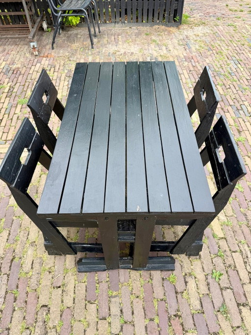 Sillas y mesas originales de Piet Hein Eek – eetkamerset, Wood