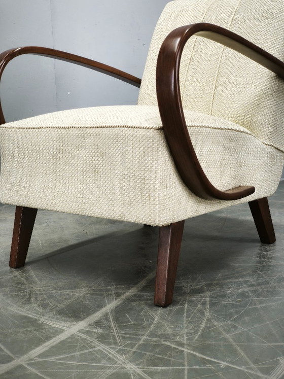 Image 1 of Fauteuil Art Déco Jindřich Halabala en bois courbé, Tchécoslovaquie 1940