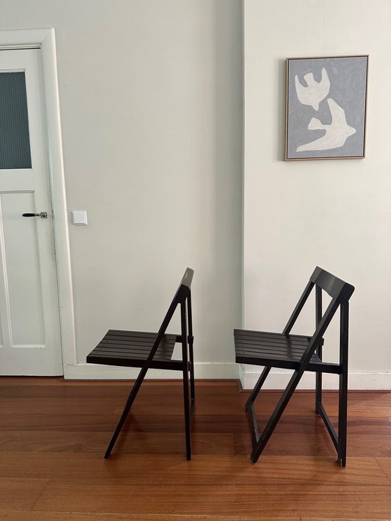 Image 1 of 2x vintage Aldo Jacober folding chairs