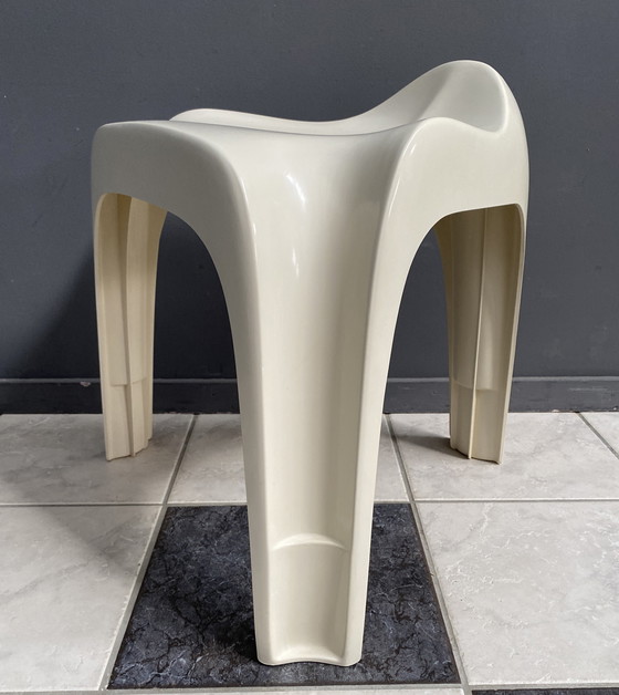 Image 1 of Casala white low stool 1970s