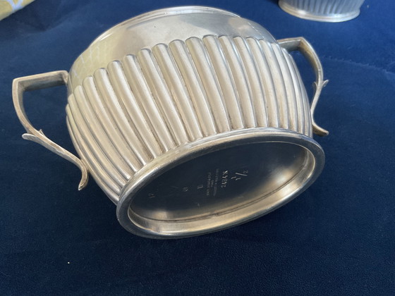 Image 1 of KIRBY BEARD & co , service 3 pièces art déco en métal argenté ( 1920 / 1930 )