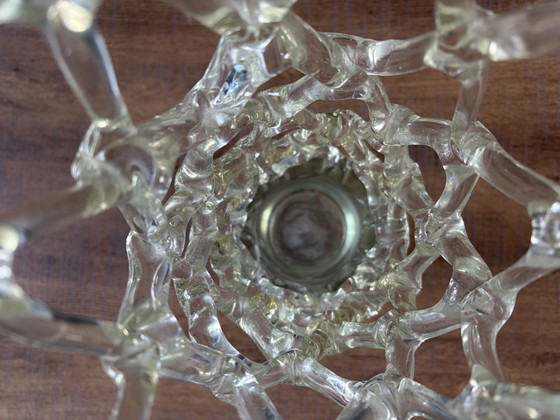 Vintage Murano Style Lattice Web Vase, XL (approx. 40 cm), Hand-blown, Glass, Transparent (photo 5 of 5)