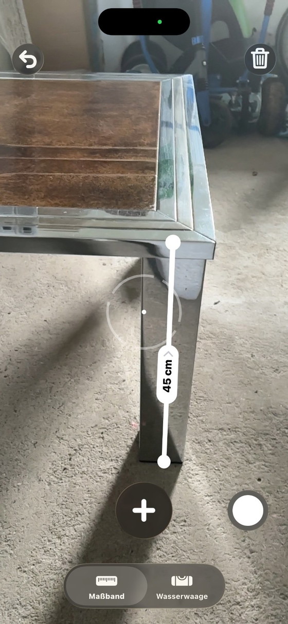 Table d'appoint De Nisco, métal et céramique, marron/argent, Tables d'appoint, Vintage (photo 4 sur 7)