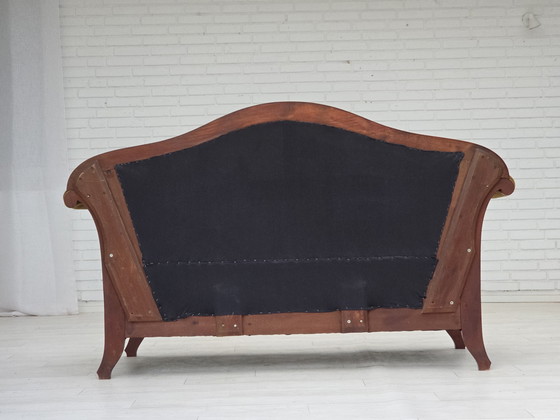 Image 1 of Sofá danés de dos plazas de los años 50 en estilo Biedermeier, tapizado en terciopelo.