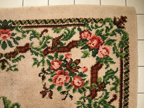 Image 1 of Vintage Belgian Savonnerie Rug 6.5'x9.8' - 1960s Garden Design (1C270)