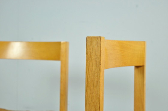 Image 1 of Vintage oak dining chairs with wicker seats, DUTCH DESIGN by Gerard Geytenbeek, 1960s