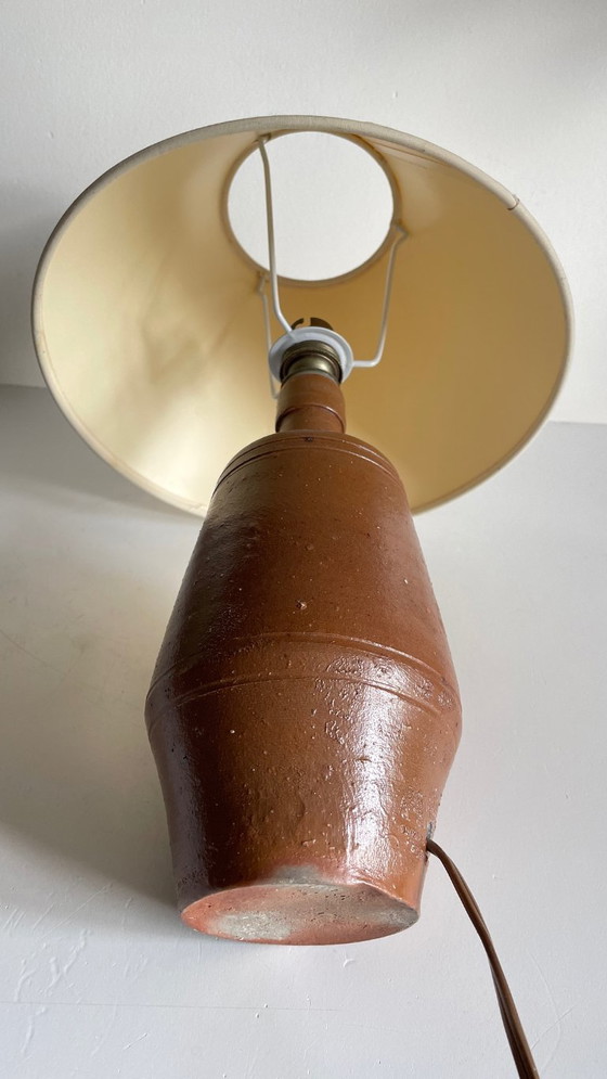 Image 1 of Vintage Portuguese glazed stoneware handcrafted lamp