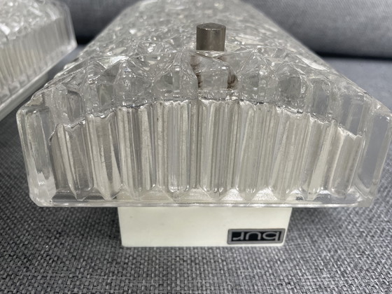 Image 1 of 2 vintage BUR wandlampen ijsglas kristal