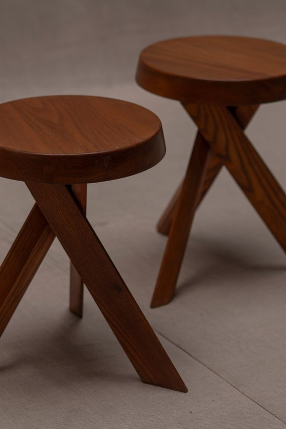 Image 1 of Frühe Serie von Hockern "S31 A" von Pierre Chapo