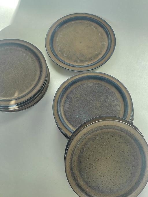 Assiettes plates en grès Ceramano Feuerkrone - Lot de 12