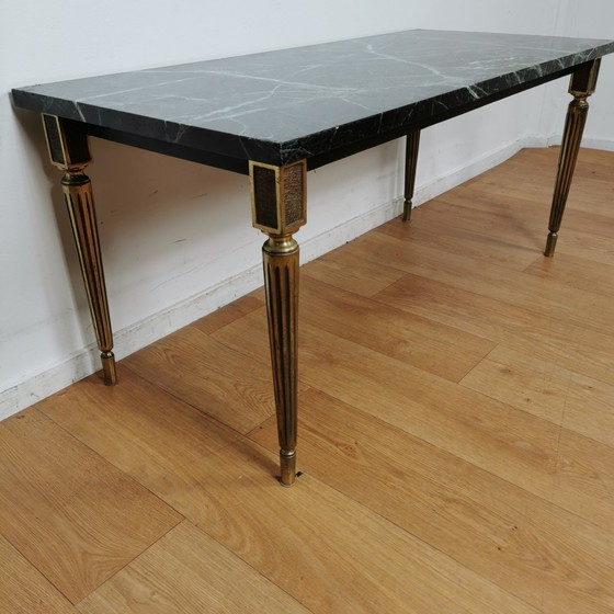 Image 1 of Hollywood Regency, Vintage Coffee Table With Marble Top