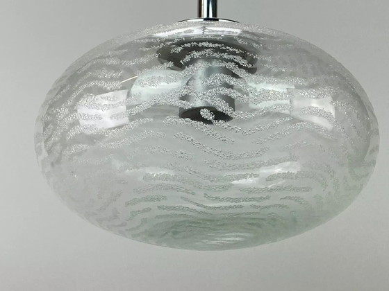 Image 1 of 70s hanging lamp ceiling lamp lamp luminaire space age glass Hustadt Leuchten