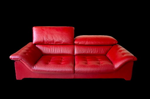 Conjunto Roche Bobois Synopsis – sofás de cuero rojo – excelente estado