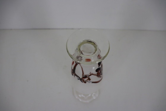 Image 1 of Vintage opaline / milk glass vase with splatter pattern (23 cm)