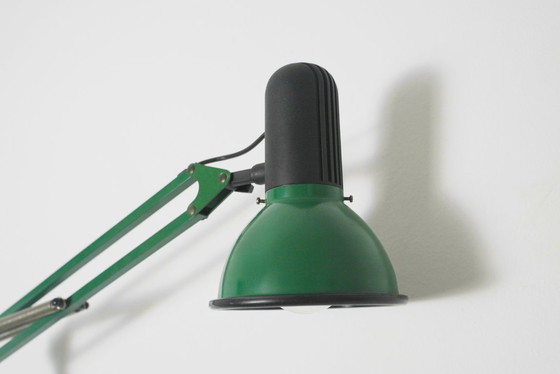 Image 1 of  Fase Architect Desk Lamp 1980s Spanish Adjustable Swing Arm Green Lamp Vintage Clamp Task Light Mid Century Industrial Lighting