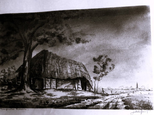 Etching Jacques Boonen (1911-1968) - "Kempische Hoeve" – schilderijen tekeningen, Glass, Paper (photo 2 of 8)