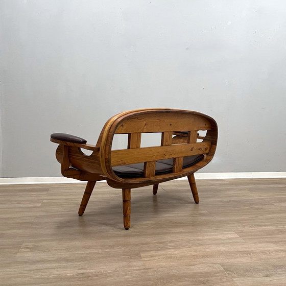 Sala de estar rústica con sillones y sofá de barril de madera, Italia, década de 1970. – Taburetes de bar (photo 12 of 19)