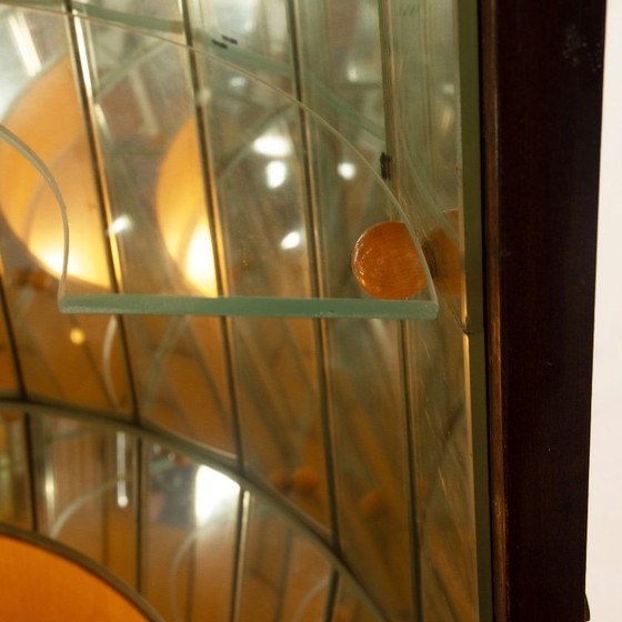 Getränkeschrank in Kelchform, dunkelbraun, Tura Milano, Holz, Metall, Vintage (Foto 8 von 15)