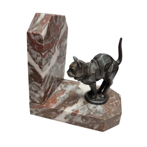 Image 1 of Art Deco bookends with cat