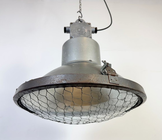 Image 1 of Industrial Grey Hammer Paint Pendant Lamp from Elektrosvit, 1960s