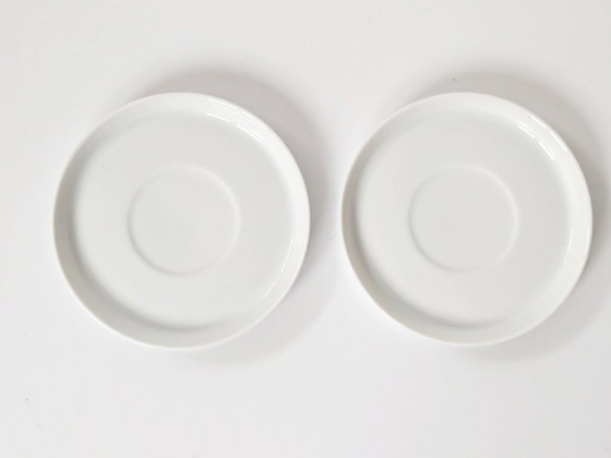 Image 1 of Vintage Thomas Germany “Eclipse” Porcelain Coffee Set, 6 pieces, 1970s Retro Orange Graphic Design