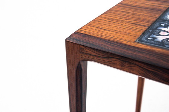 Image 1 of Mesa auxiliar de cerámica azul, Dinamarca, años 60.