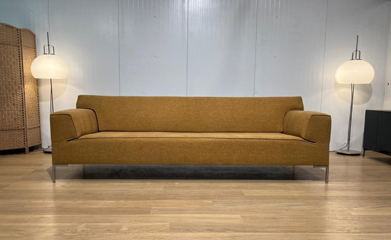 Image 1 of NEWLY UPHOLSTERED Design on Stock Bloq 4-Seater Ochre Yellow