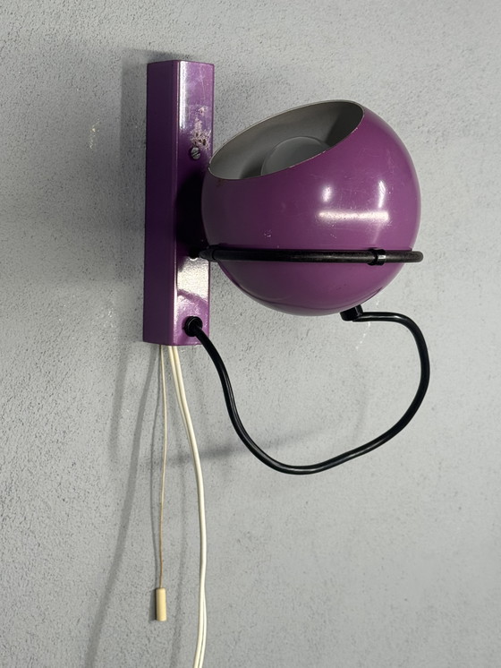Image 1 of Purple wall lamp in retro Gepo style