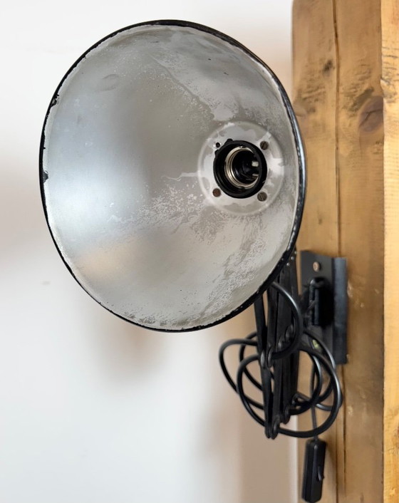 Image 1 of Lámpara de pared industrial de tijera negra, años 50