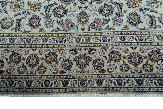 Image 1 of Kashan Kork - Verde pistacchio 412 x 298 cm - Tappeto orientale annodato a mano