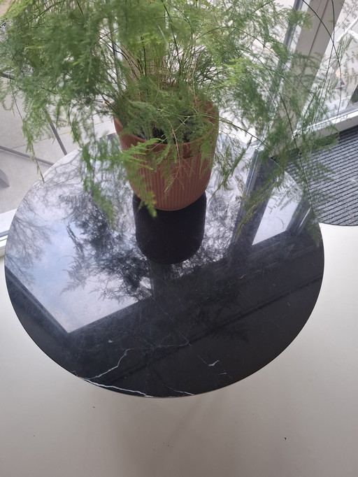 Black Side Table With Marble Top