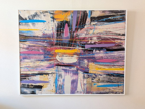 Large 1989 Postmodern Abstract Painting Print by Southern – Billy Hork Gallery Chicago – Art Prints, Wood (photo 2 of 10)
