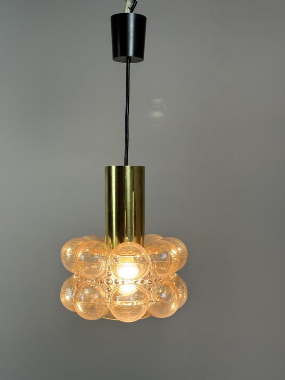 Image 1 of Mid-Century Bubble Glass Pendant Lamp by Helena Tynell for Glashütte Limburg, Germany, 1960s