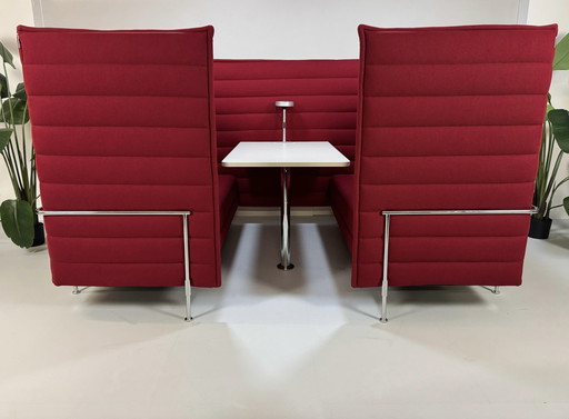 Vitra Alcove Cabin with table Brand Sofa Classic Couch Office Red